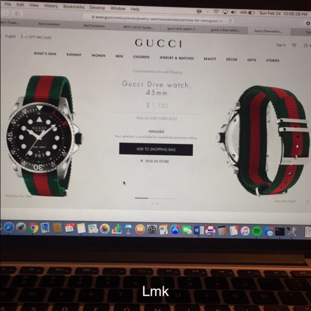 Gucci Dive Watch 45 mm